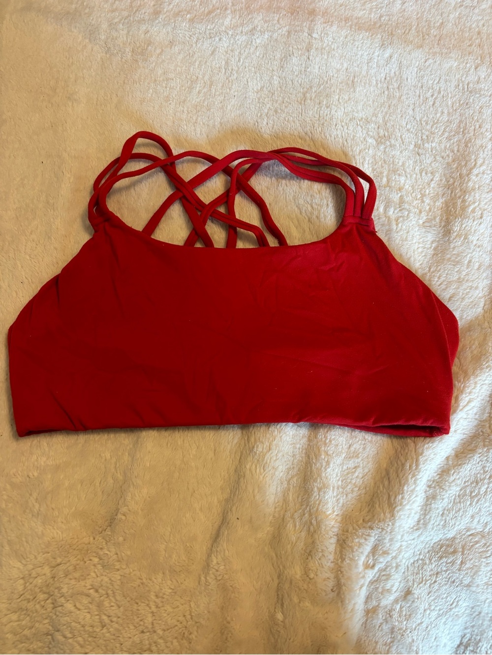 Athleta Red Strappy Sports Bra